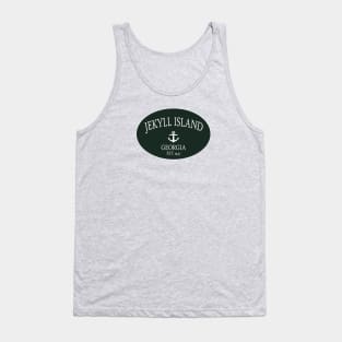 Jekyll Island Georgia Sea Islands Anchor Dark Green Tank Top